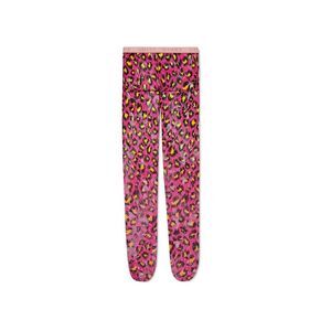 Gucci Women's Pink Yellow Blossom GG Leopard Print Tights(Medium)